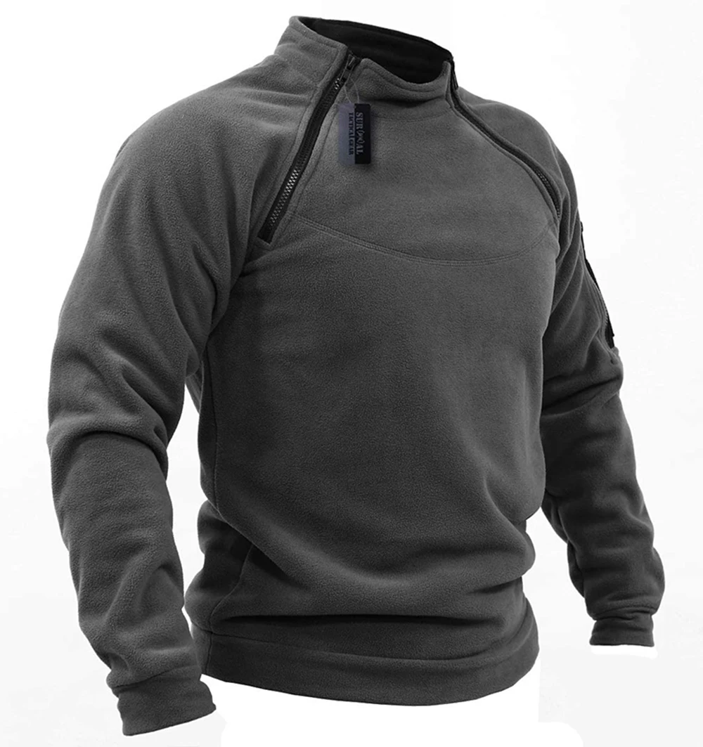 Men's Tactical Winter Polar Jacket Hunting Clothes Warm Fleece Pullover Shirt Men's Windproof Jacket Warm Mountaineering Sweater