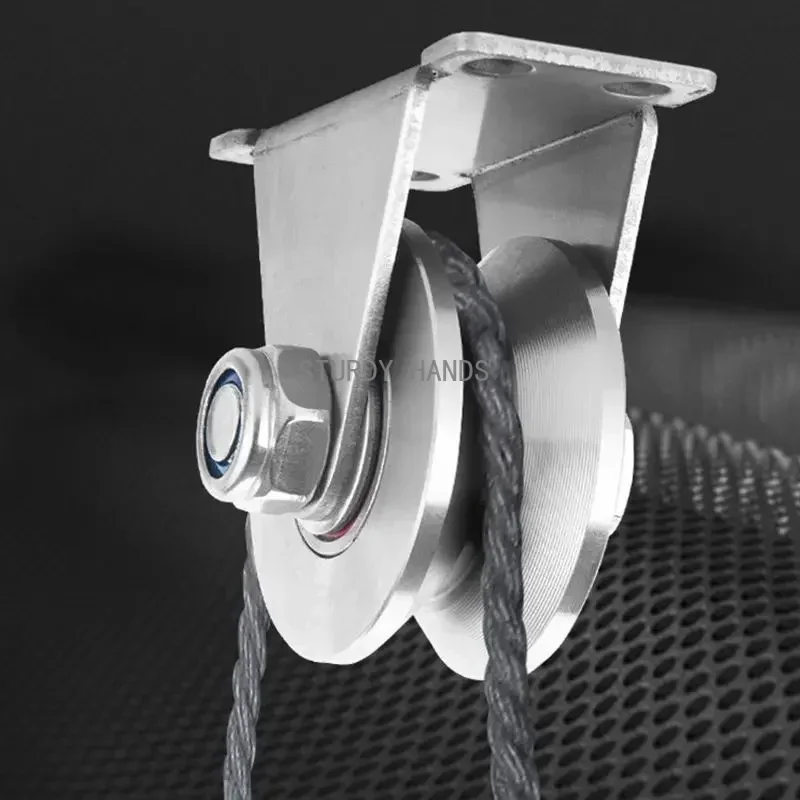 Stainless Steel Tripod Pulley Wire Rope Lifting Bearing Pulley Hanging Wheel Home Sliding Doors Track Wheel Hardware 1pc
