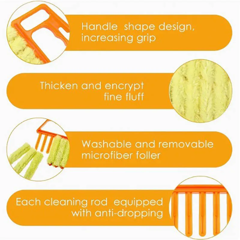EW New Louver Curtain Cleaning Brush Detachable Vent cleaning brush