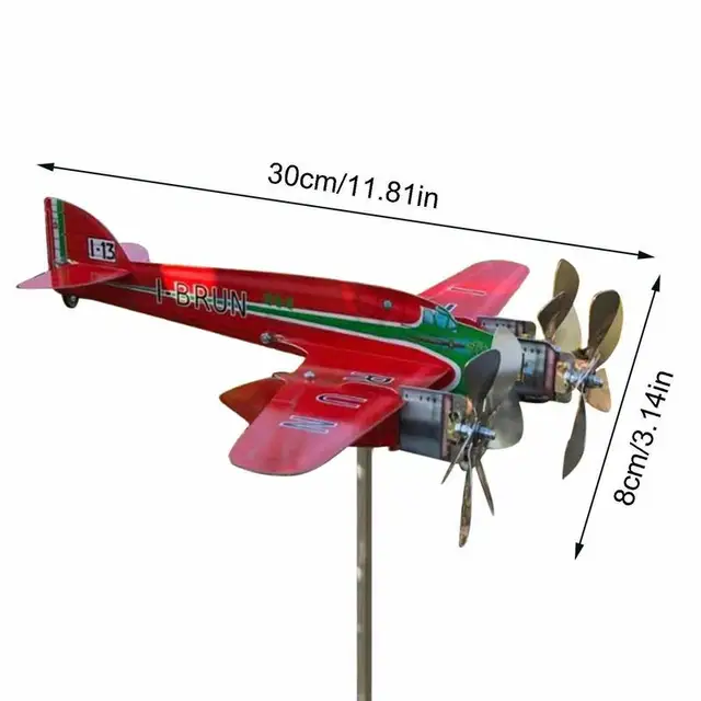 1Pc Airpler Larpler Wind Forner Hűvös Szél Irányjelző És Fém Repülőgépek Weathervane Az Udvarra A Kerti Művészeti Dekorációra - Image 6