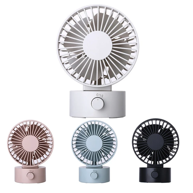 Mini ventilateur USB aste avec minuterie, batterie, portable, silencieux,  bureau, camping, extérieur, bain, vent, 4 cuir