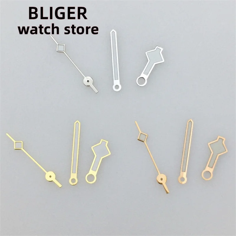 

BLIGER Gold Silver Rose Gold Watch Pointer Green Luminous Fit NH34 NH35 ETA2824 PT5000 Miyota 82 Series mingzhu DG 3804 Movement