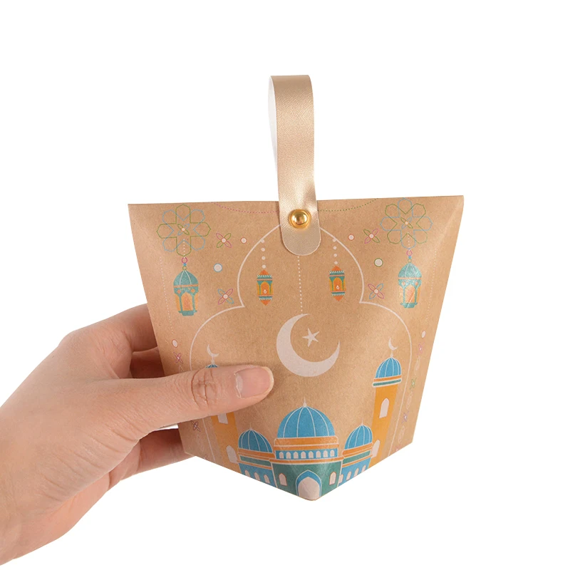 5/10Pcs EID Mubarak Candy Gift Box Ramadan Decoration Cookie Gifts Packaging Bag 2024 Islamic Muslim Party Supplies Home Decor