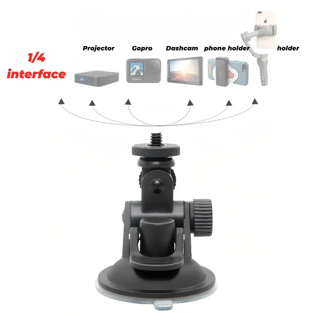 Ventouse pour Gopro 12, support d'accessoires pour Go pro 12 11 10, caméra d'action pour voiture, support monopode en verre 1