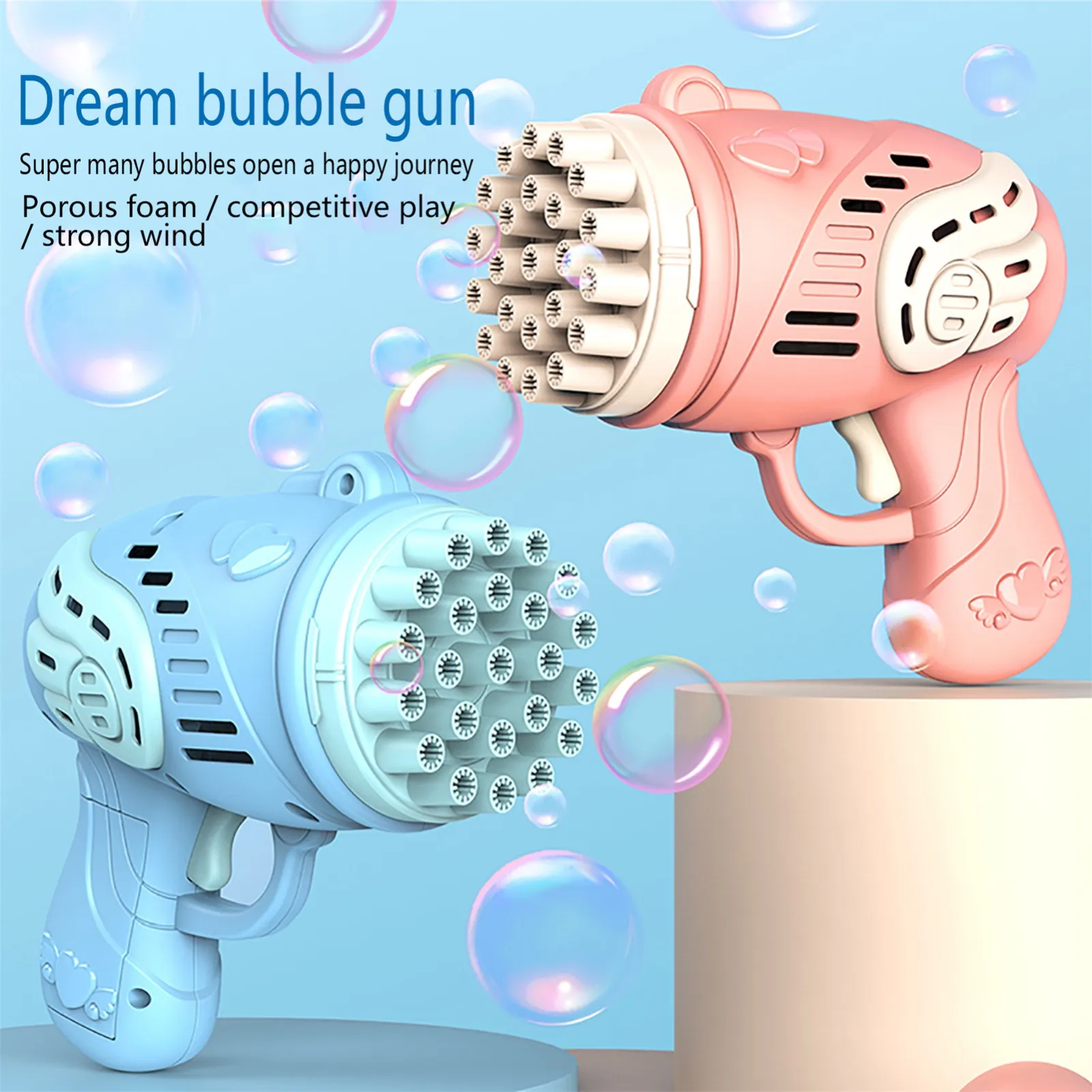 Outdoor Toy 23Holes Bubble Gun Toy Bubbles Machine For Children Electric Bubble Shooter Summer Soap Water Bubbles Maker For Kids