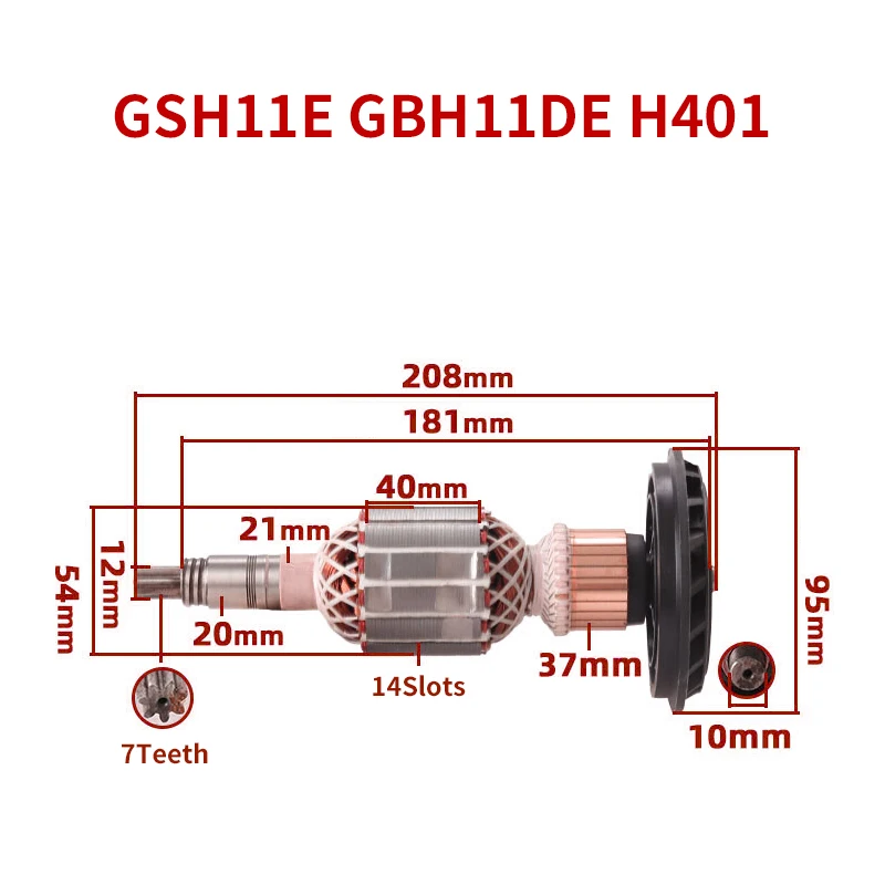

F50 Rotor Accessories for GSH11E GBH11DE H401 Electric Pick Hammer Impact Drill Armature Rotor Anchor Stator Coil Replacement