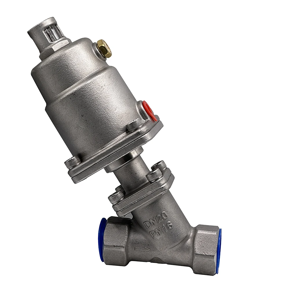 Valvola A Sede Pneumatica In Acciaio Inossidabile Dn20 Normalmente Chiusa/Aperta Attuatore Pneumatico Valvole A Sede Angolare 16Bar Per Gasolio A Vapo