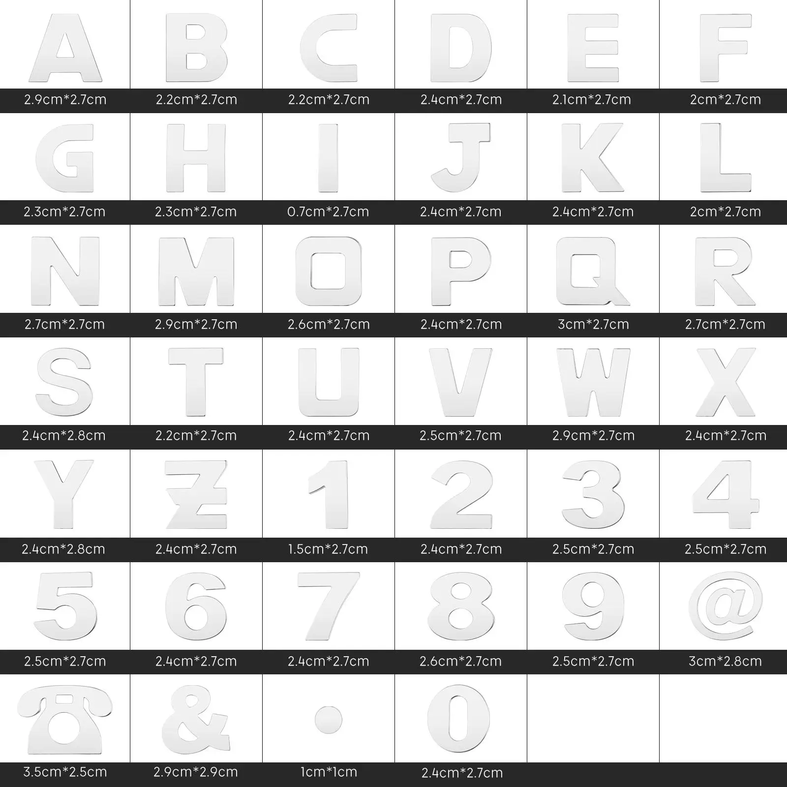 200 Piece Self adhesive 3D Chrome Car Emblem Badge Decal Car Alphabet Letters Number Sticker Automotive Exterior DIY Accessories