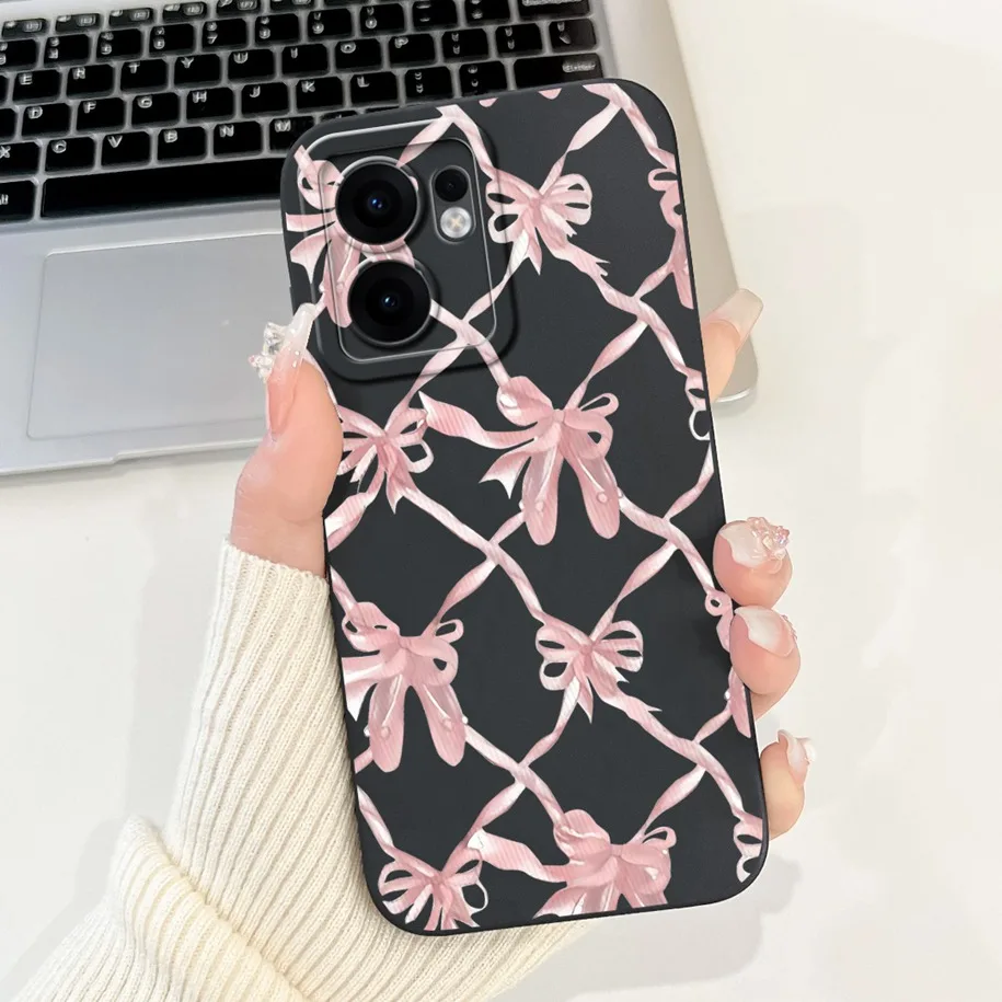 Fashion Bowknot Sunset Soft Silicone Phone Case Cover