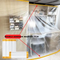 Pre-Taped Masking Film Plastic Painting Drop Cloth Sheeting Roll for Automotive Painting Furniture Dust-proof Protection 1