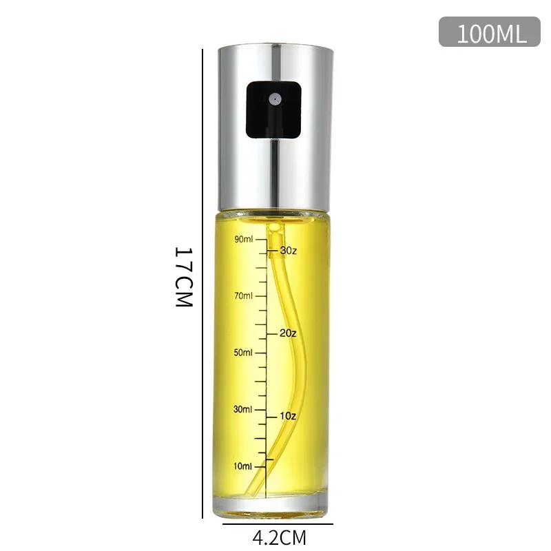 100ML Oil Spray Bottle ABS Press Type Kitchen Household Air Fryer Olive Spray Divine Appliance Barbecue Glass Oil Dispenser