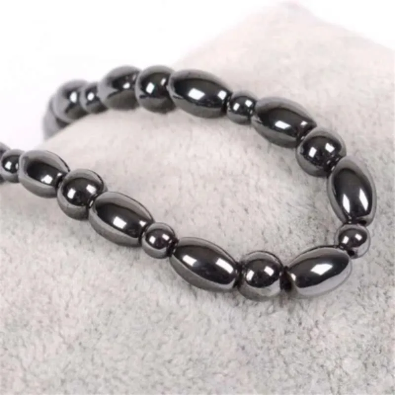 Fashion Jewelry Accessories for Women Fashion Biology Magnetic Round Black Stone Anklet Magnetic Simple Healthy Weight Loss