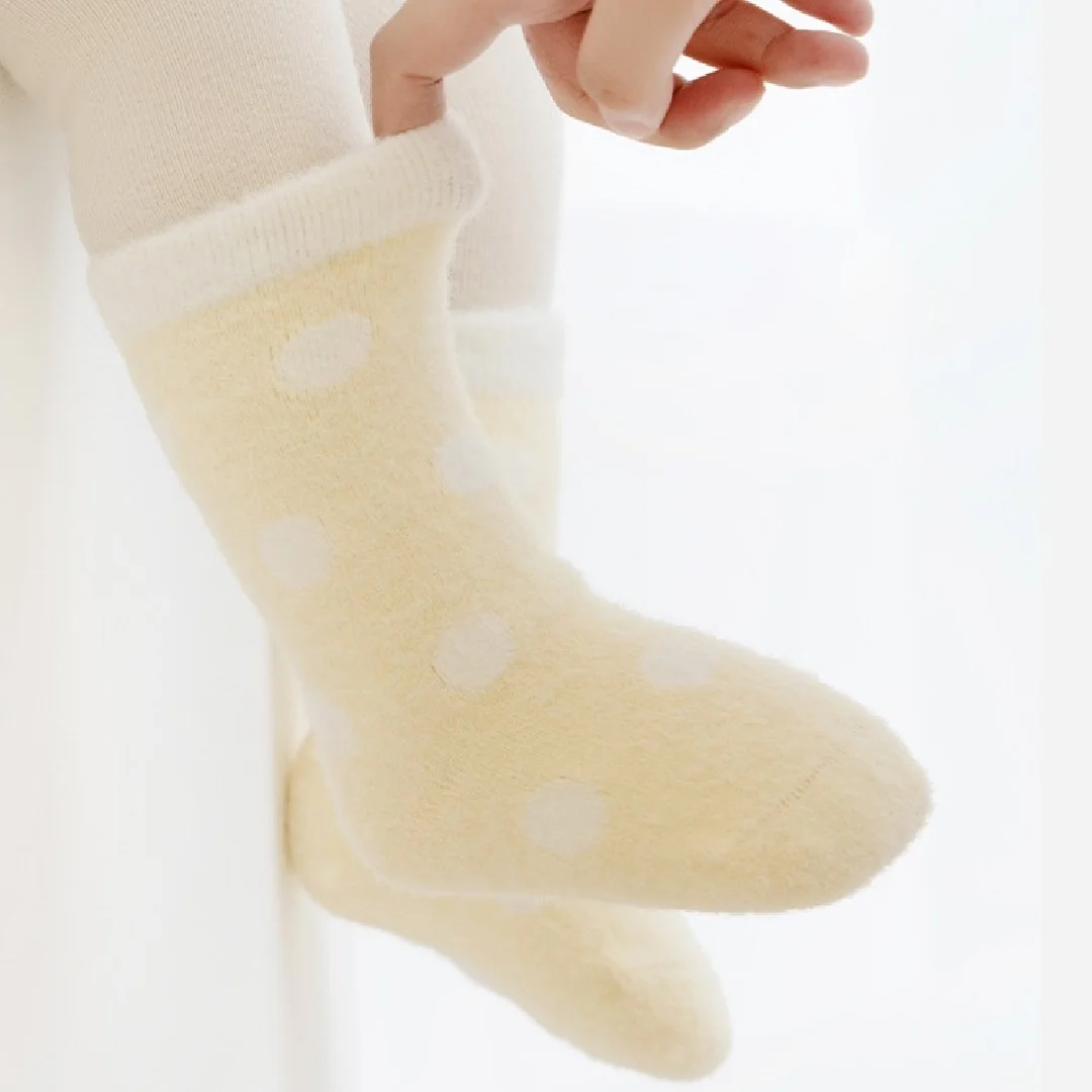 3 Pairs Winter Baby Socks 0-5T Cartoon Kids Girls In Tube Socks Toddler Floor Sock Plush Baby Accessories