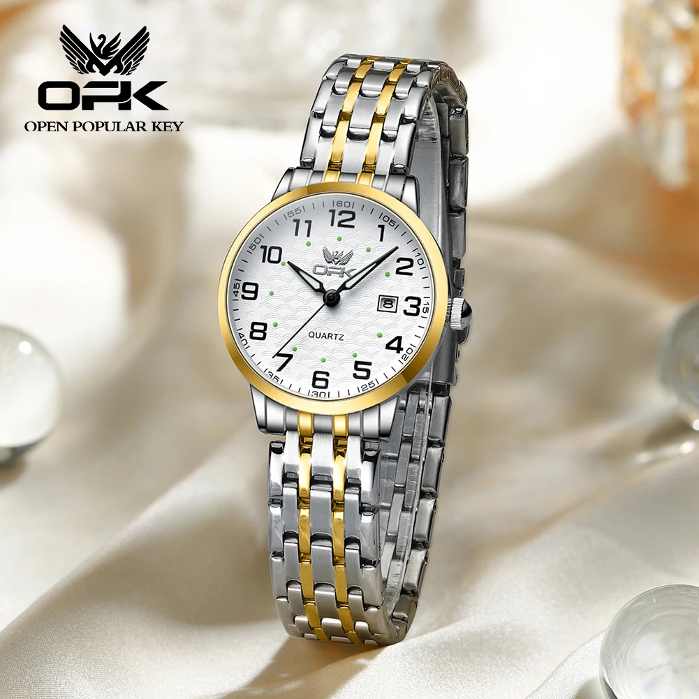 OPK Original Women Watches Top Luxury Waterproof Stainless Steel Dual Color Watch Elegant Dress Ladies Wristwatches Reloj Mujer 2