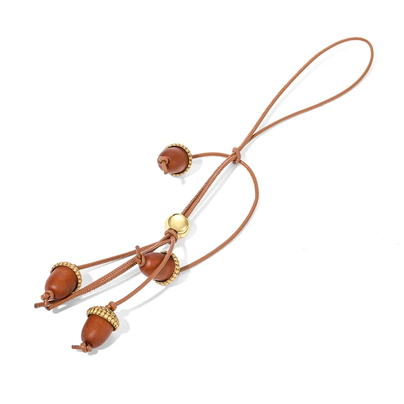 Charming Fruit Flower Leather Bag Charm Keyring Ornament