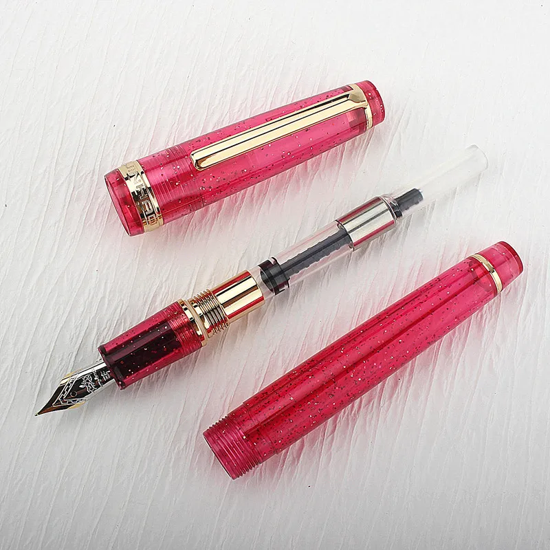 Jinhao 82 Fluorescent White Rose Dark Green Fountain Pen Acrylic Ink Pen EF F Nib Business Office School Supplies Writing Pen