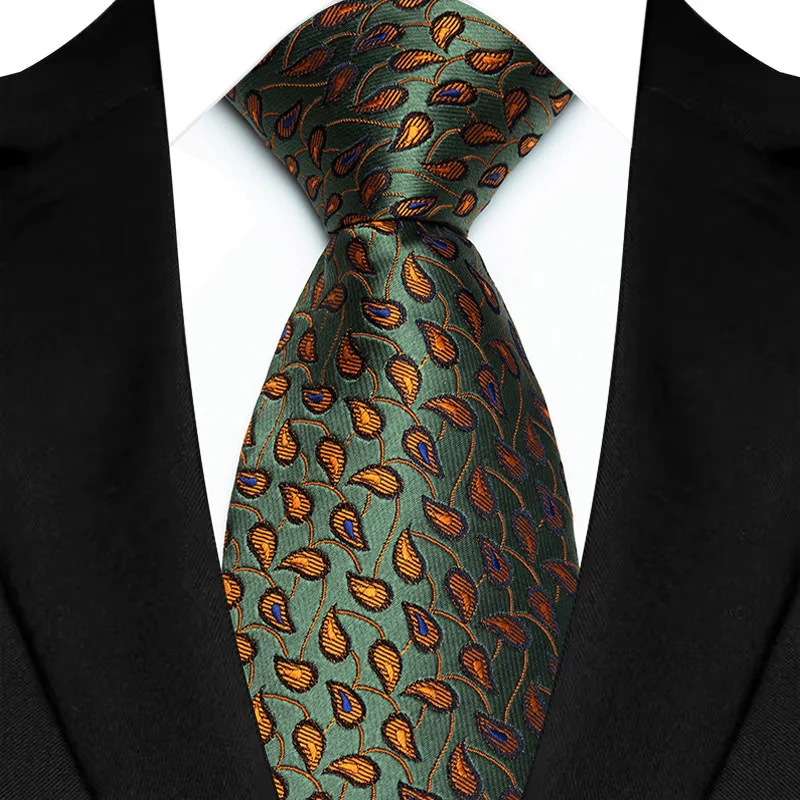 Plaid Tie Wedding Men 8CM Dark Green Plaid Striped Paisley Neckties Men Business Groom Collar Accessories Gift