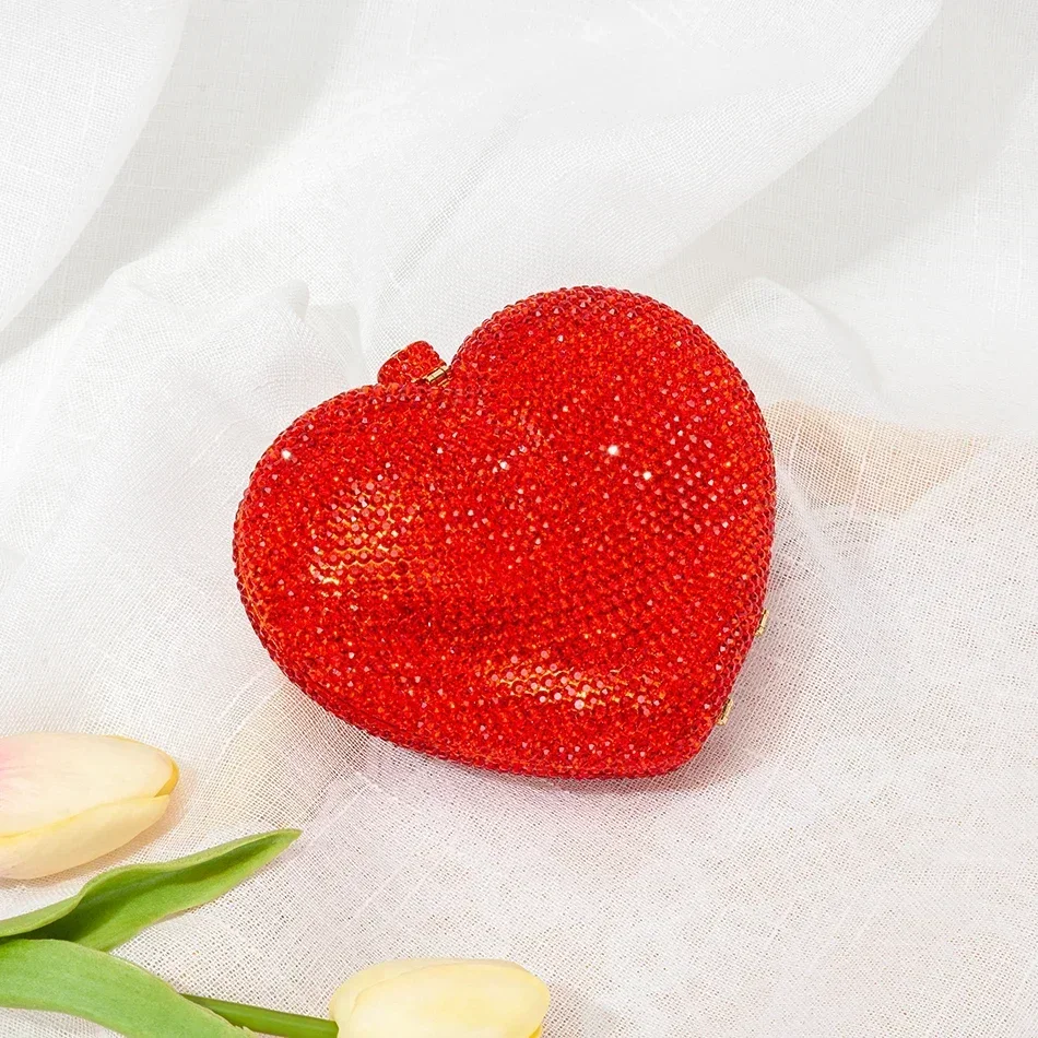 حقيبة يد نسائية كريستال على شكل قلب