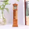 1:12 Dollhouse Miniature Wood Wall Clock Play Doll House Miniaturas Home Decor Accessories Toy Pretend Play Furniture Toy 5