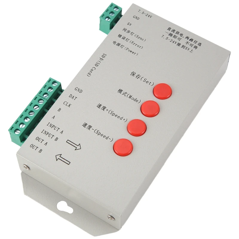 RGB LED Controller T1000S SD Card 2048Pixels Controller For WS2801 WS2811 WS2812B SK6812 LPD6803 LED Strip Light 2