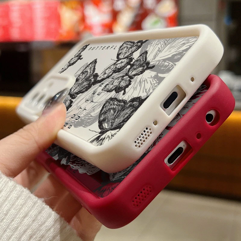 Retro Butterfly Soft Silicone Phone Case Cover