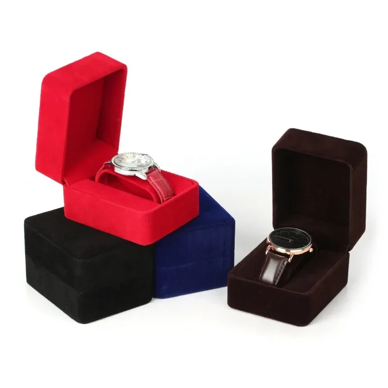 Velvet Round Corner Watch Storage Case - Jewelry & Accessories Packaging, Available in Black, Red, Blue