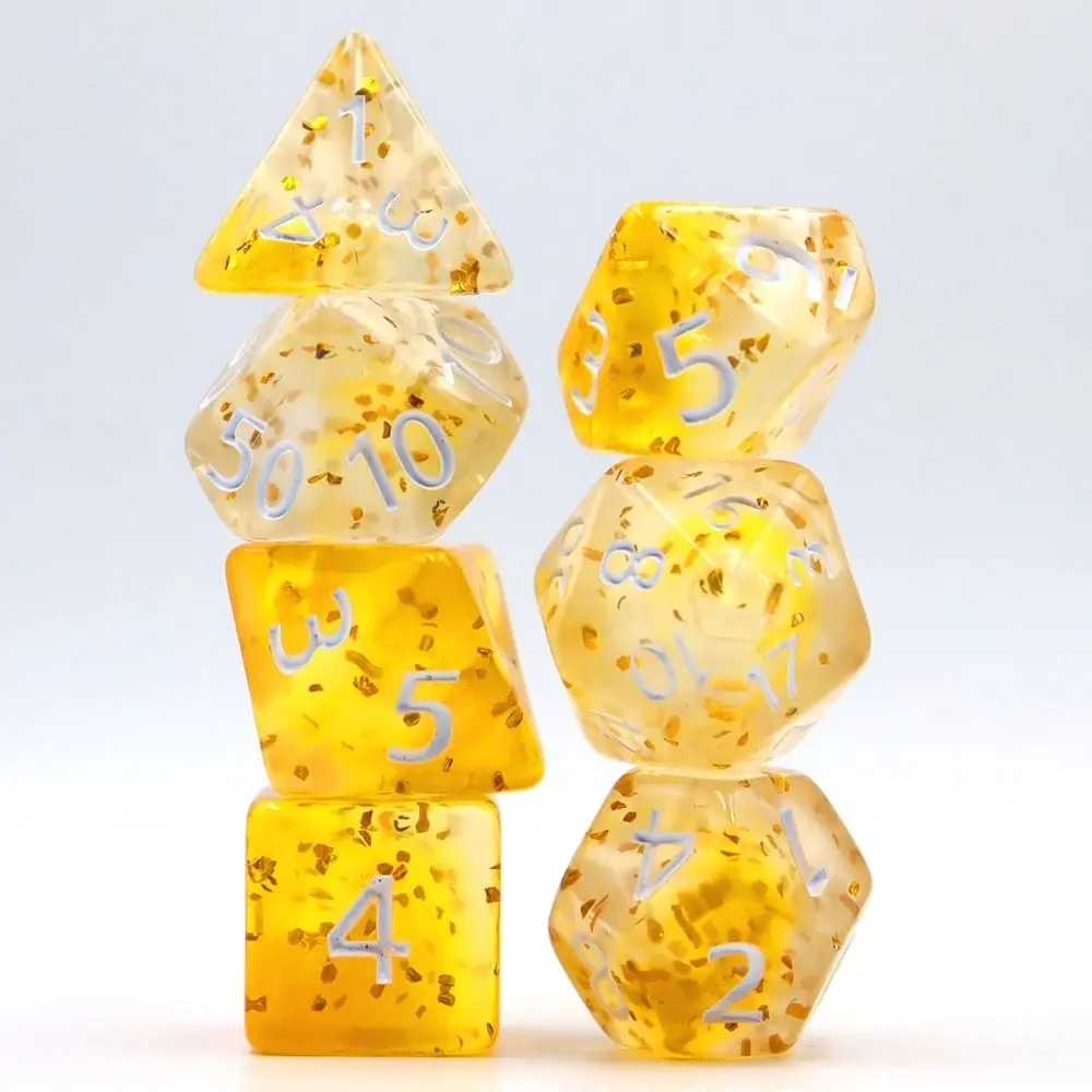 7Pcs/set Multifaceted Digital Dice Set Acrylic Table Game Opaque Polyhedral Dices for DND Dice Tabletop Role-Playing Game