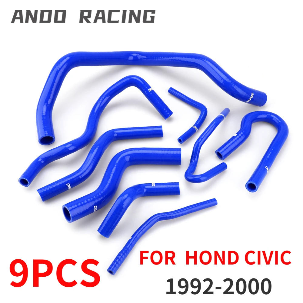 9PCS Silicone Radiator Coolant Hose Silicone Hose Kit For