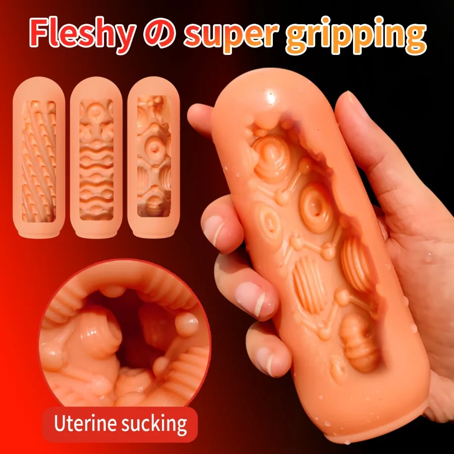 Male Masturbator Cup Portable Soft TPE Vacuum Pussy Sex Toys for Men Penis Trainer Massage 18+