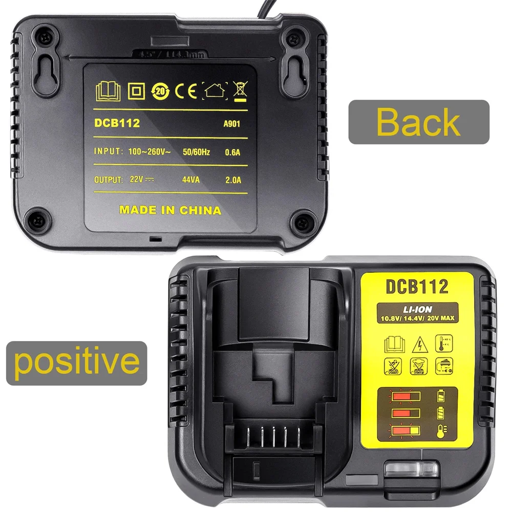 Battery Charger DCB112 2A For Dewalt 10.8V 12V 14.4V 18V 20V