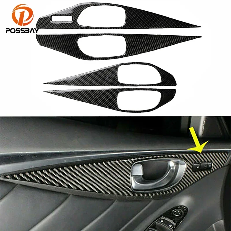 

Car Door Panel Covers Trim Carbon Fiber Look Auto Interior Accessories For Infiniti Q50 2014 2015 2016 2017 2018 2019 2020 2021