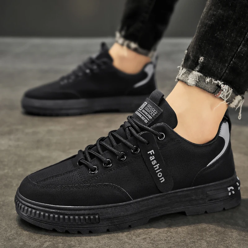 

2023 Men's shoes New zipper casual shoes Student retro High top casual Wear-resistant boots