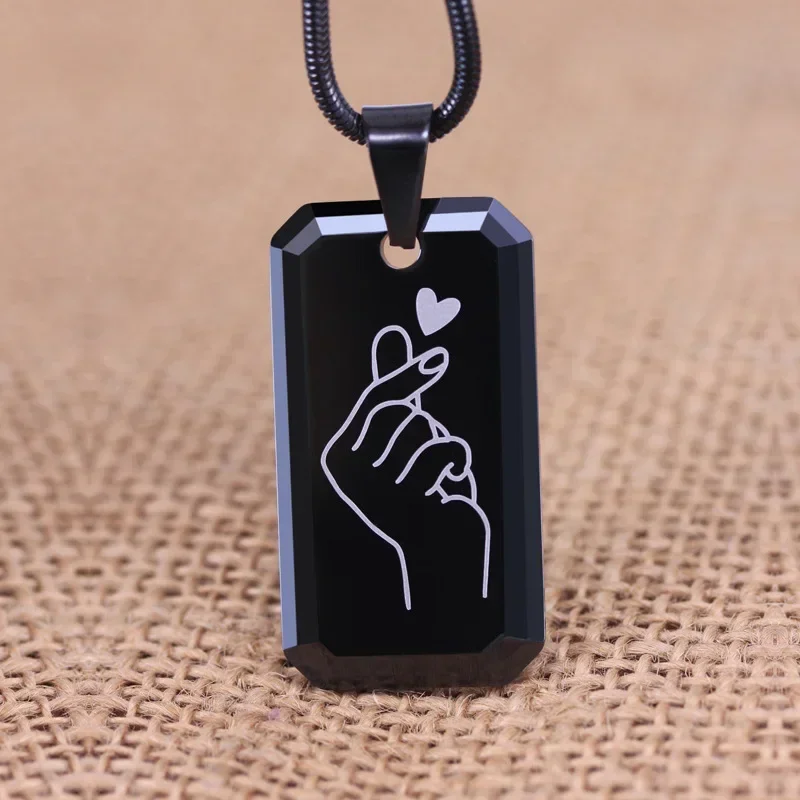 DIY Free Engraving Tungsten Steel Men's Pendant Hip Hop Punk Street Net Red Couple Collarbone Sweater Chain Jewelry Necklaces