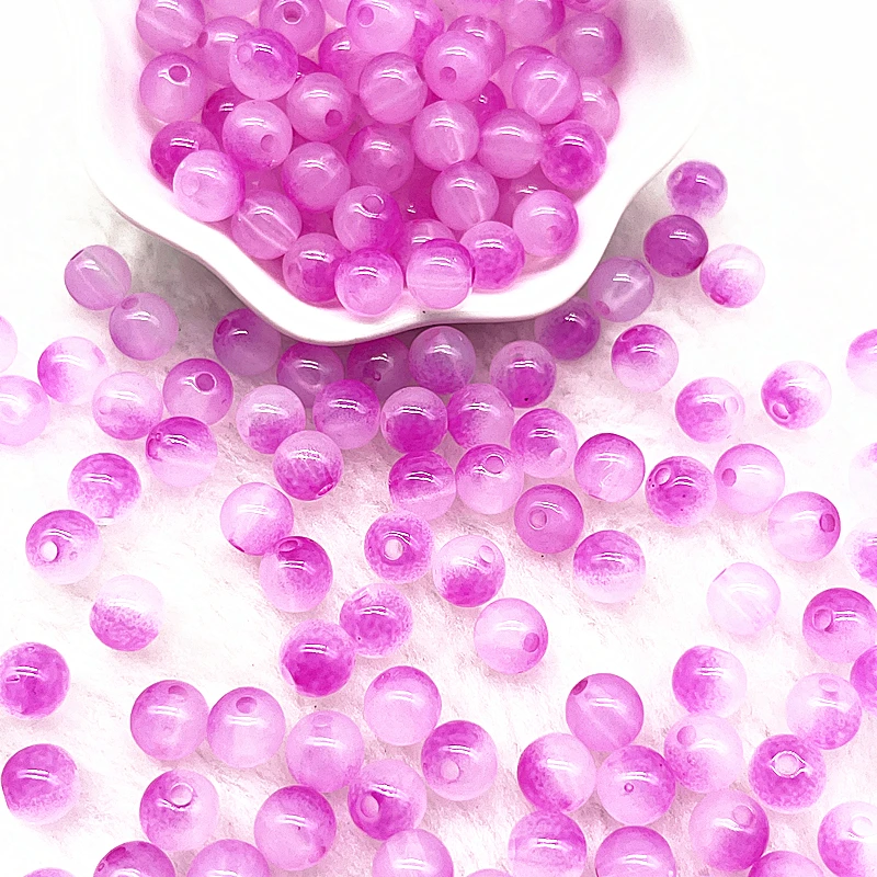 Vibrant Double-Color Acrylic Beads for Jewelry Crafting (50pcs, 8mm)