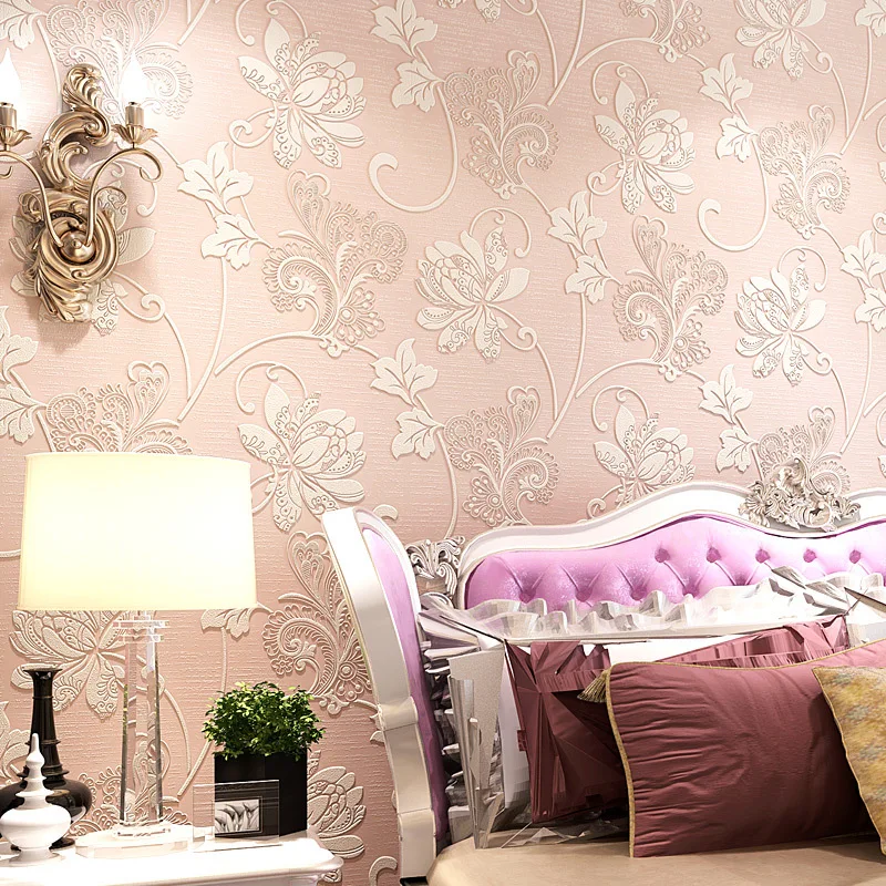 Papel-tapiz-Floral-3d-rosa-decoraci-n-de-pared-para-dormitorio-sala-de ...