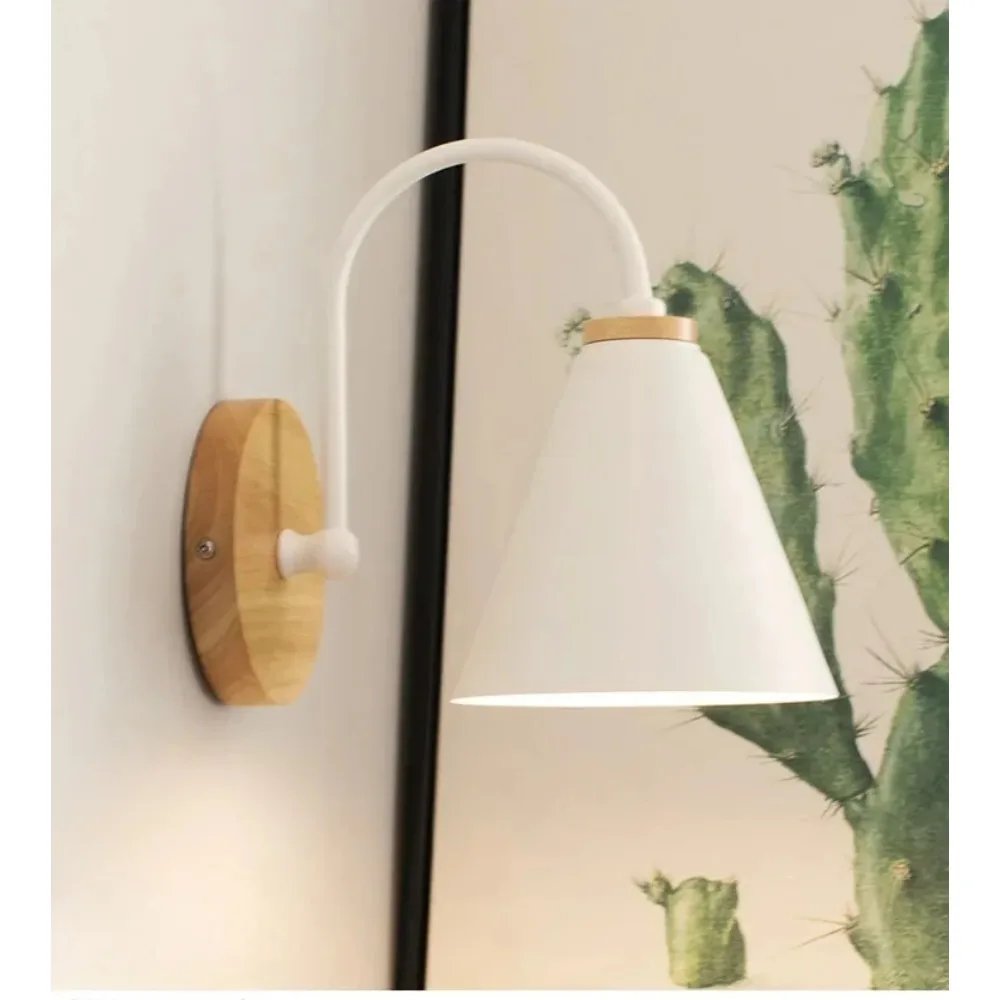 White Black Hot Selling Aisle Lamp Simple Bedroom Bedside Wall Lamp Nordic Living Room Indoor Corridor Study Curved Wall Lamp