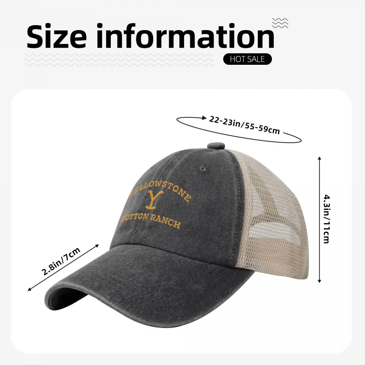 Yellowstone Dutton Ranch Denim Baseball Cap Hunting Camping Sun Visor Hip Hop Hats Couple Women Classic Custom DIY Baseball Caps 5