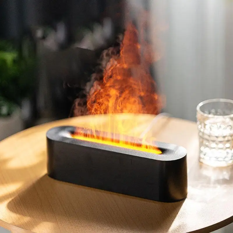 

Colorful Simulated Flame Humidifier, 1 Piece Multipurpose Ultrasonic Flame Diffuser, Air Humidifier For Bedroom, Portable Humi