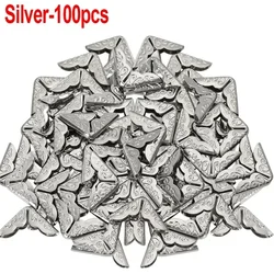 Elegant Metal Photo Corner Protectors (Silver- 100pcs)