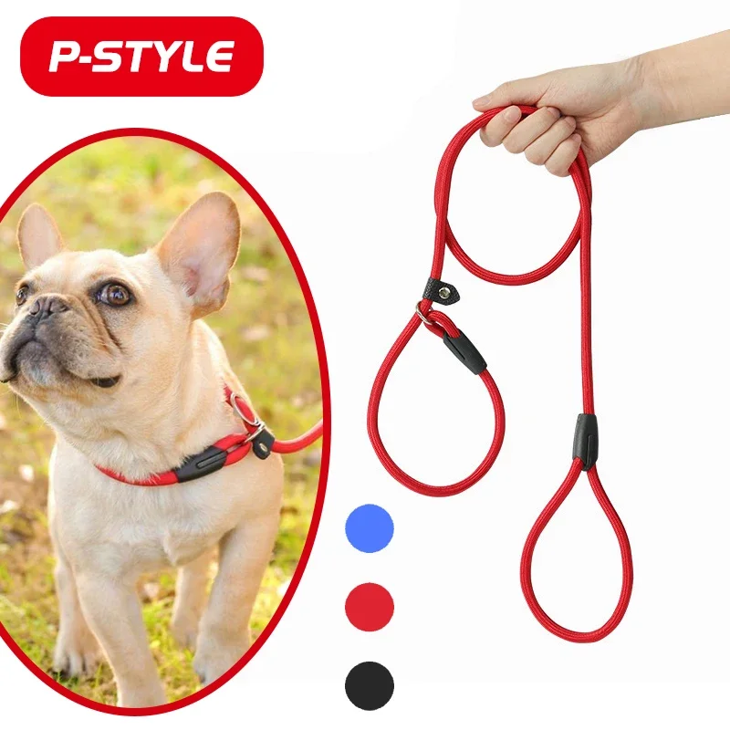 

P-style Slip Dog Leash Belt Outdoor Training Pet Lead Adjustable Necklace Collar Nylon Rope for Small Medium Large Dogs Product