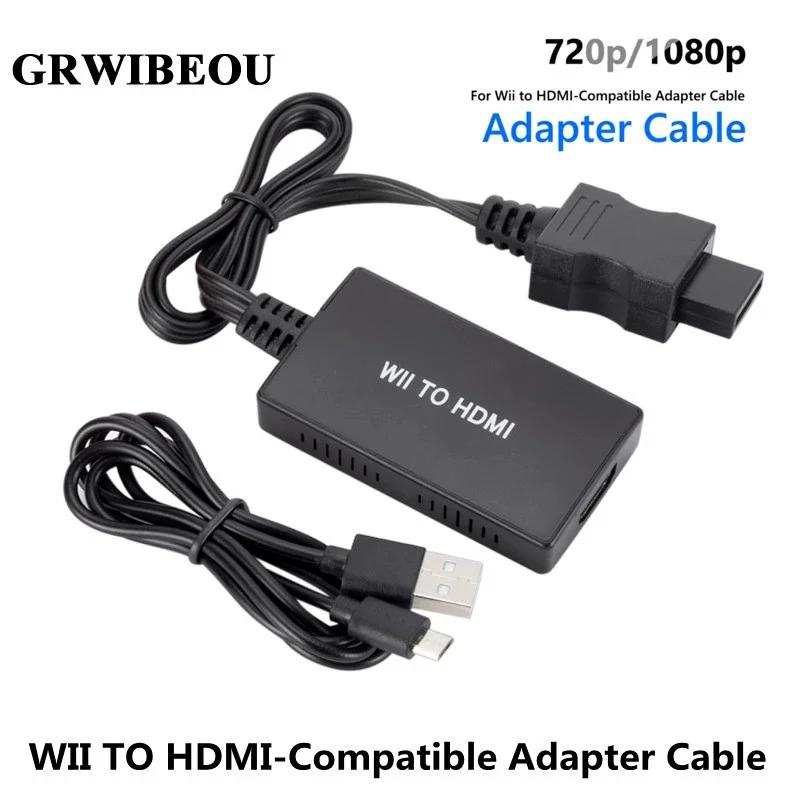 GRWIBEOU Wii to HDMI Compatible Converter Wii to HDMI compatible