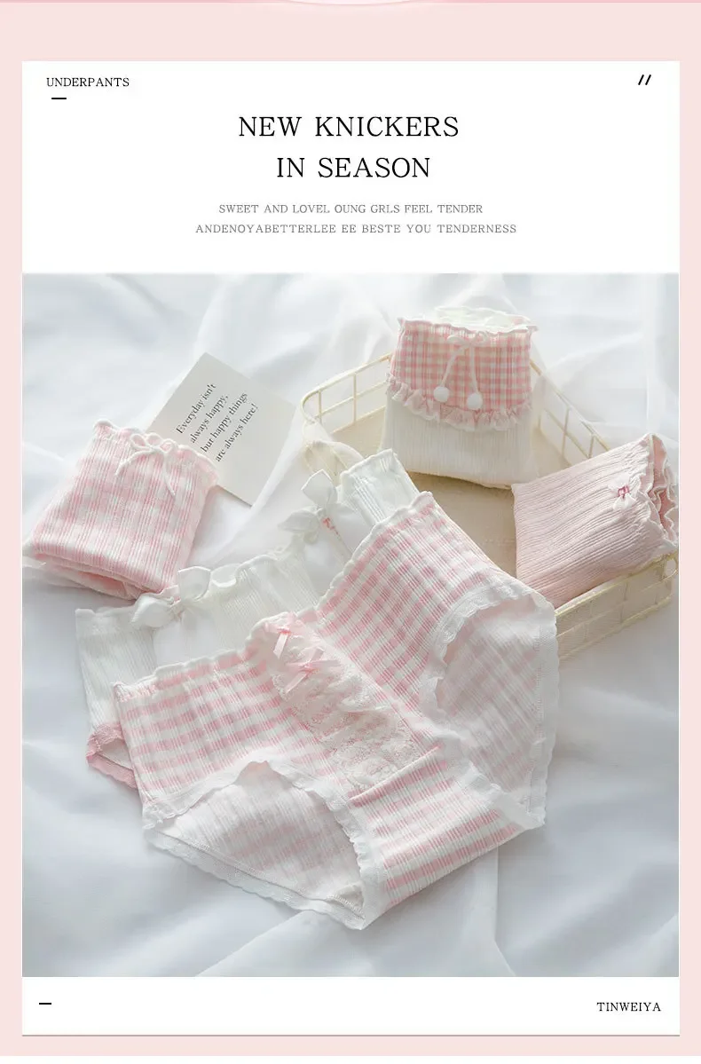 Description Picture 3 of itemSexy Lace Panties Women's Cotton Underwear Fashion Lovely Girl's Briefs Mid Waist Seamless Comfort Underpants Female Lingerie