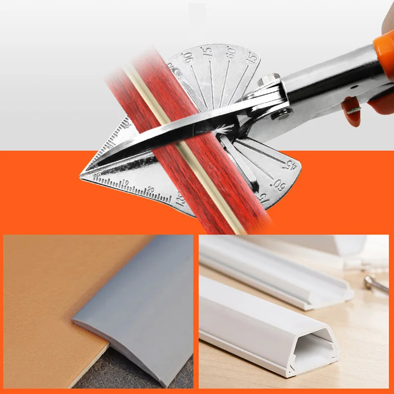 멀티 앵글 Mitre 사이딩 와이어 덕트 커터, 45-180 도 PVC PE 플라스틱 파이프 호스 가위, 가사 절단, 가정 장식 배관 도구