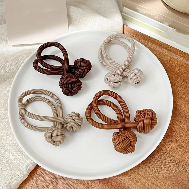 Hoher Pferdeschwanz, ein Muss – modischer Damen-Haarschmuck, rutschfestes, langlebiges, einfarbiges, hochelastisches, geknotetes Haarseil – Detail 11