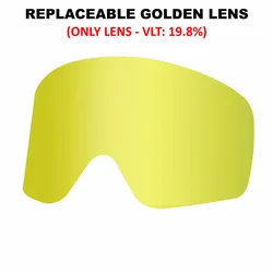 Advanced Frameless Ski & Snowboard Goggles - UV400 Protection & Anti - Fog with Magnetic Lenses (Golden lens)