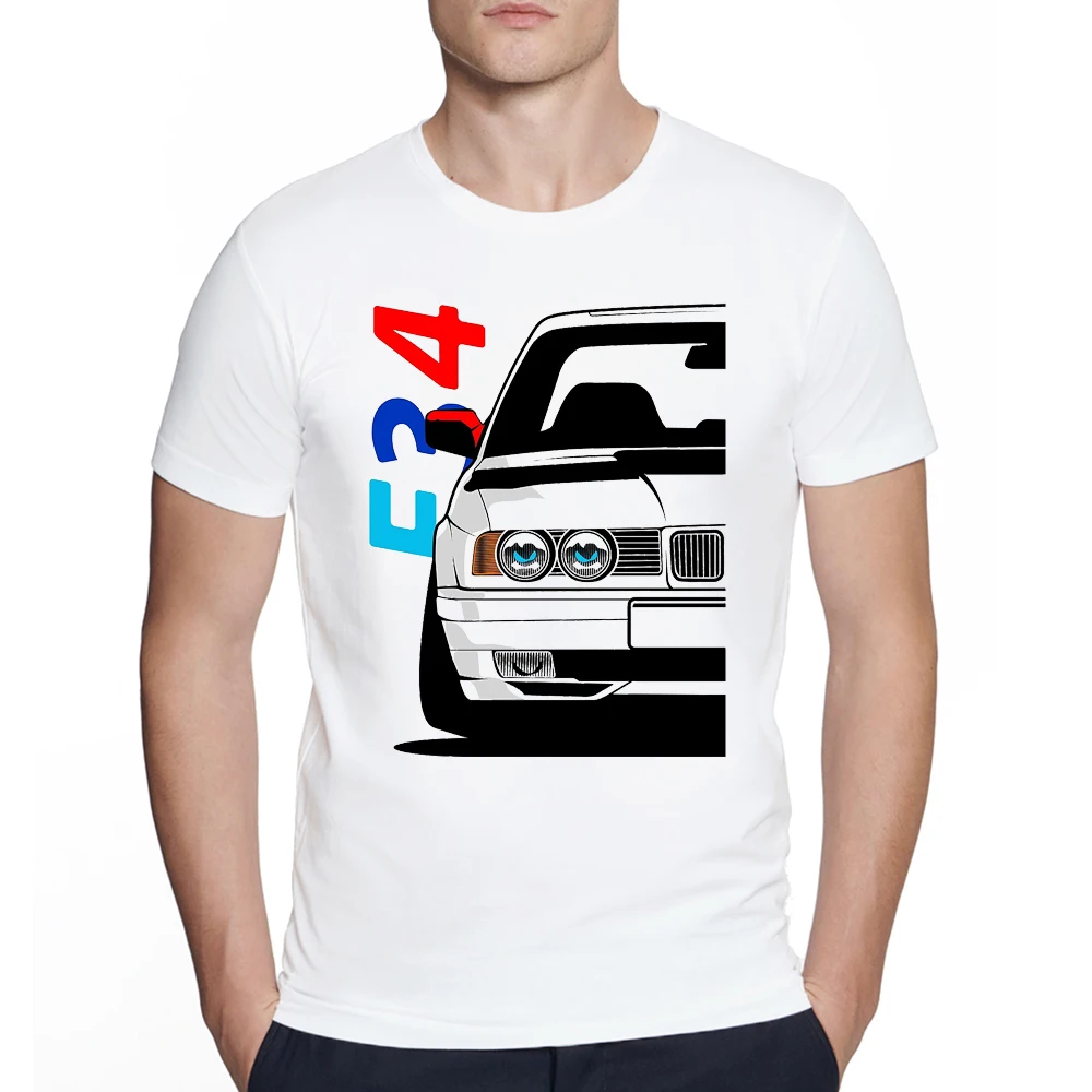 

Vintage Cool Automotive Love E34 E36 BW Car Classic Print T-Shirt men Boy Casual Harajuku Hip Hop streetwear Old-school tops
