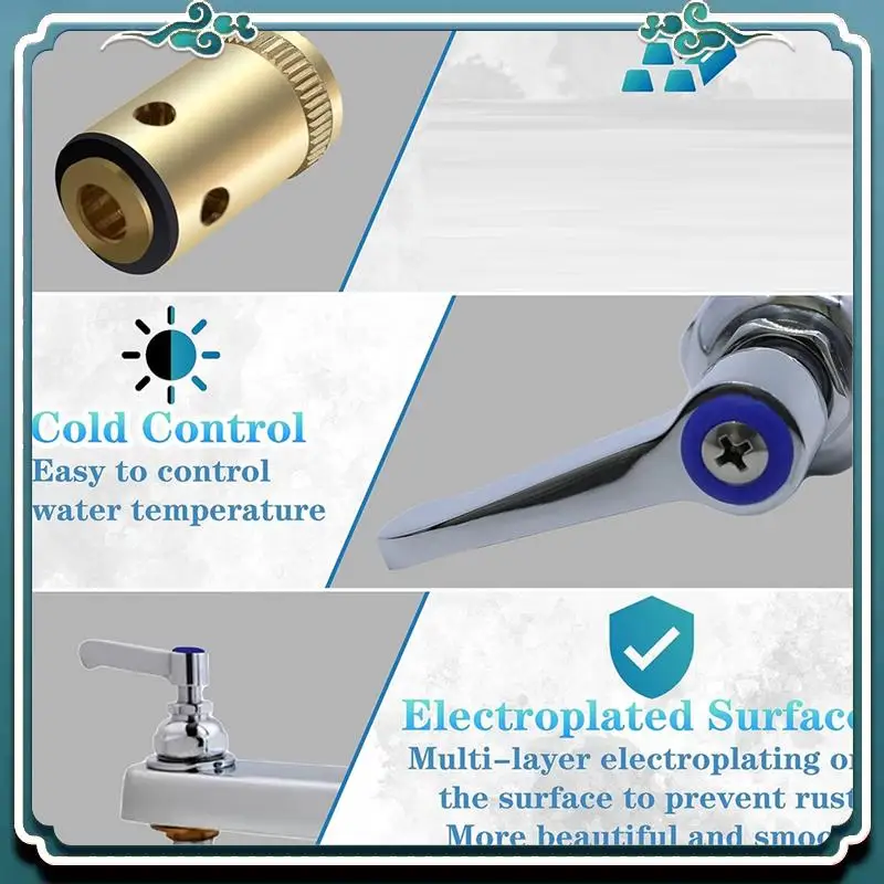 Premium Handle Stem Assembly Fits For Brass Faucets Replace 002713-40 002714-40, Blue Cold Side Spindle Assembly