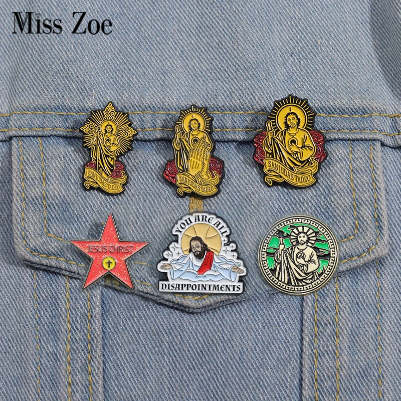 Holy Jesus Bible Enamel Pins Custom SAN JUDAS TADEO Brooches Lapel ...