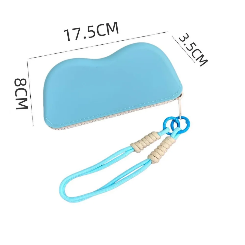 Waterproof Silicone Glasses Case Portable Lanyard Zipper Glasses Bag Multifunctional Lipstick Data Cable Storage Sunglasses Bags