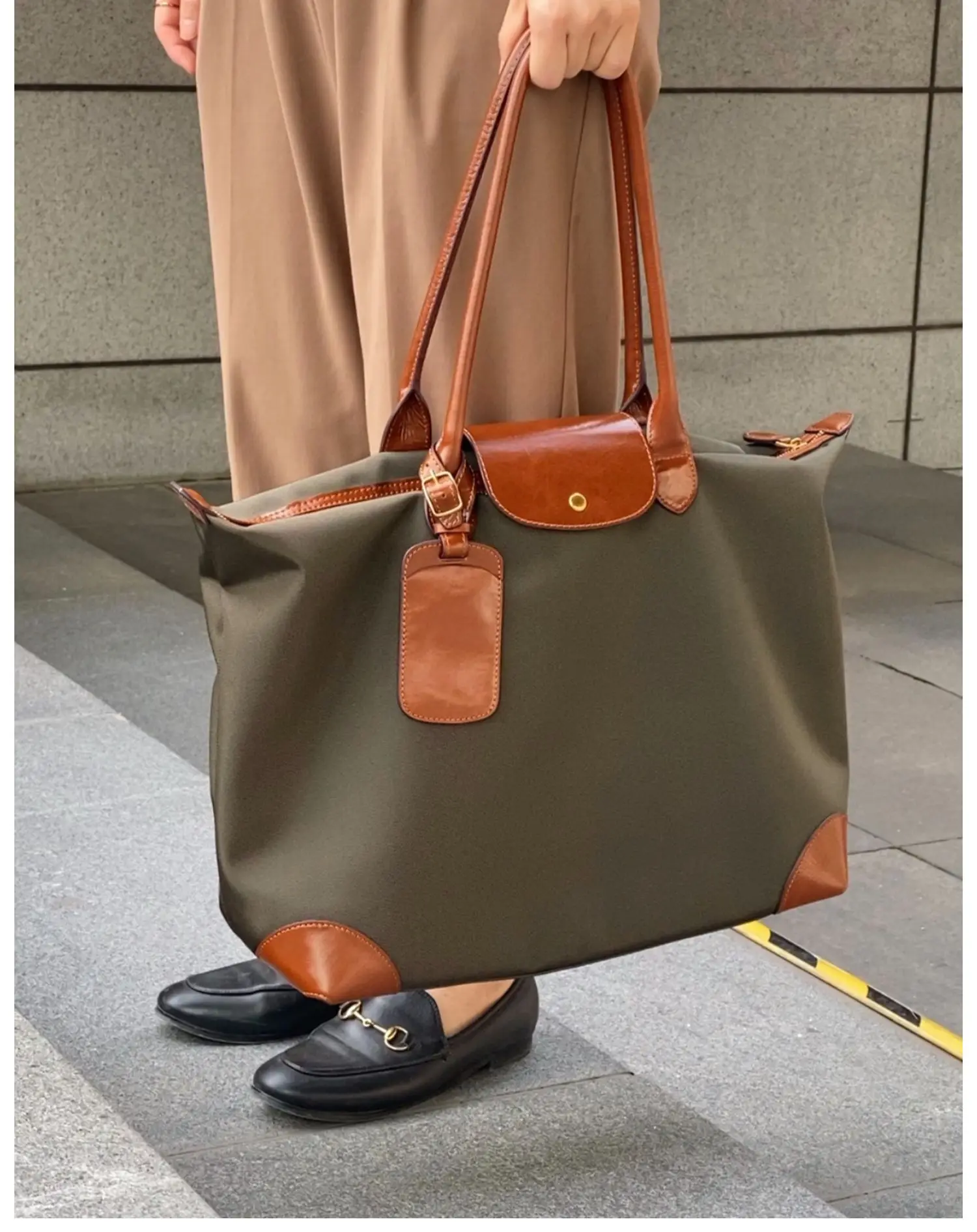

Large capacity commuter long handle Tote single shoulder laptop bag men's and women's excursions foreskin patchwork
